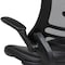 Flash Furniture Kelista Mid-Back Black Mesh Ergonomic Drafting Chair with LeatherSoft Seat, Adjustable Foot Ring and Flip-Up Arms BL-X-5M-D-BK-LEA-GG - alternate 9